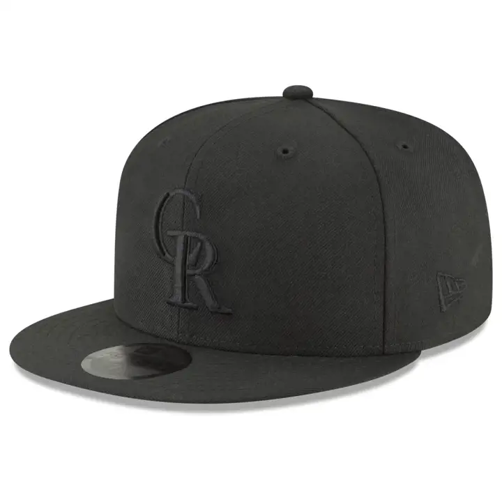 Casquette 59FIFTY MLB Blackout des Colorado Rockies - Noire