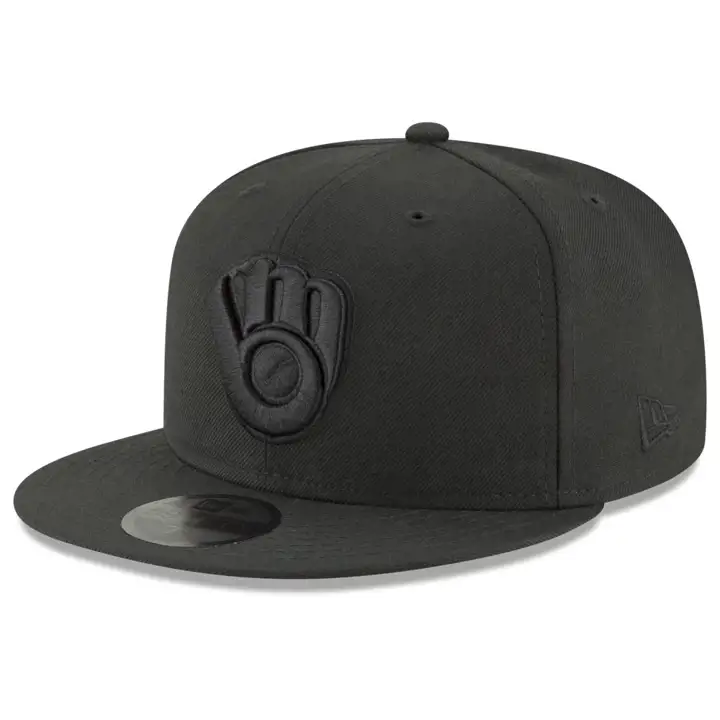 Milwaukee Brewers MLB Blackout 59FIFTY   NOIR