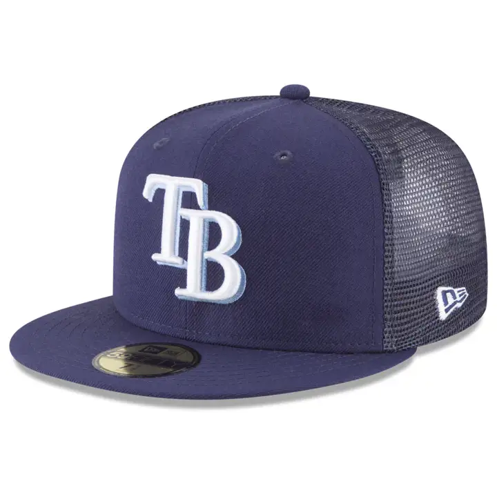 CASQUETTE OFFICIELLE 59FIFTY MLB FILET ARRIÈRE DES TAMPA BAY RAYS bleu marine