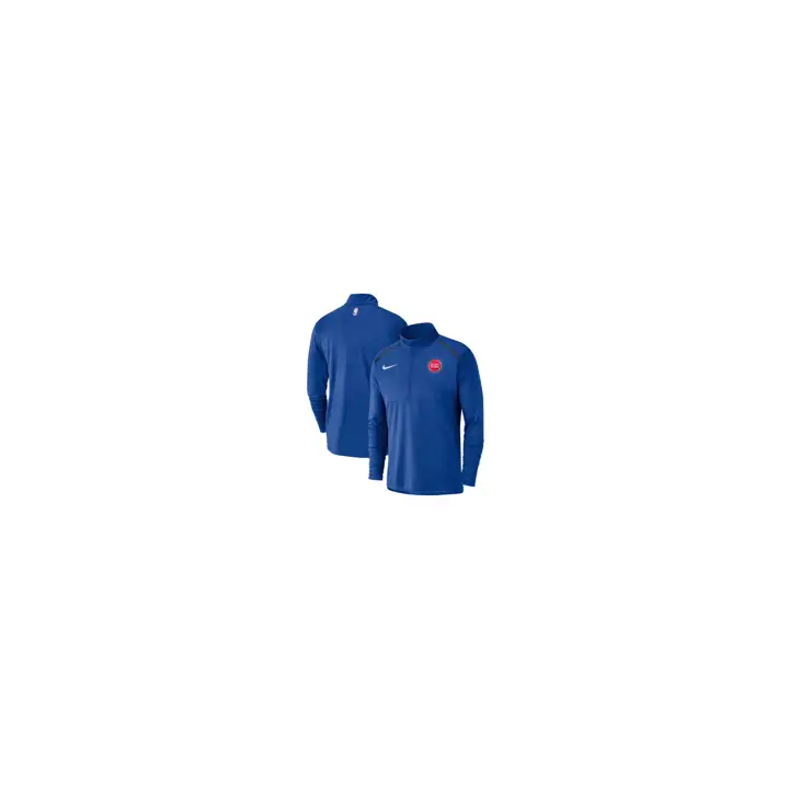 T-shirt demi-zip à manches longues Detroit Pistons NBA Dry Element pour homme