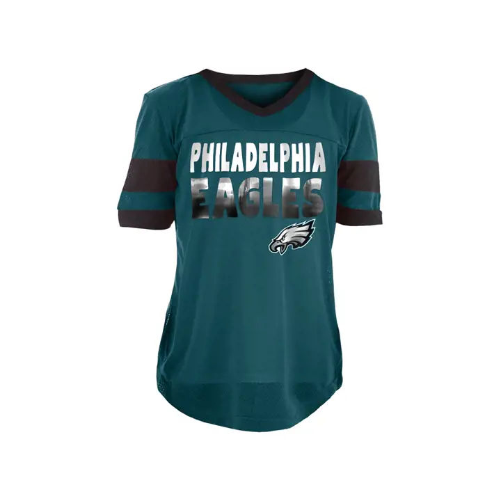 Maillot de football américain Philadelphia Eagles NFL pour jeune fille avec motif métallisé 18