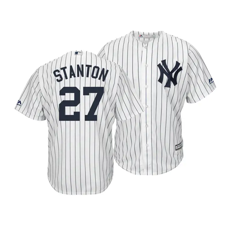 Maillot réplique CB des Yankees de la MLB Giancarlo Stanton blc