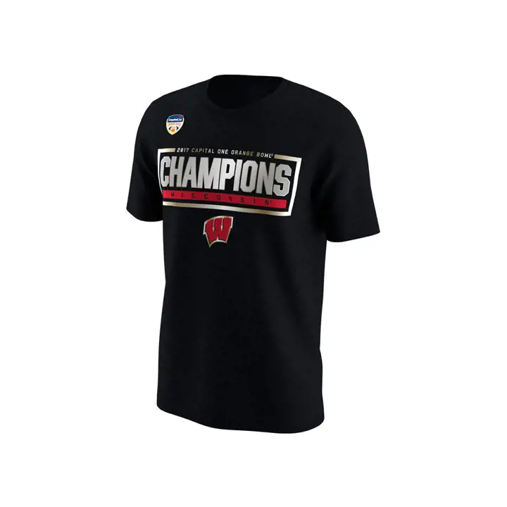 T-Shirt Champion Orange Bowl NCAA Wisconsin 17 noir