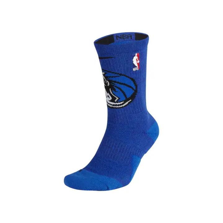 Chaussettes d'équipage Elite NBA Dallas Mavericks pour hommes BLEU