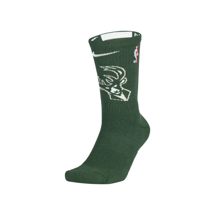Chaussettes d'équipage Elite NBA Milwaukee Bucks pour homme, vert
