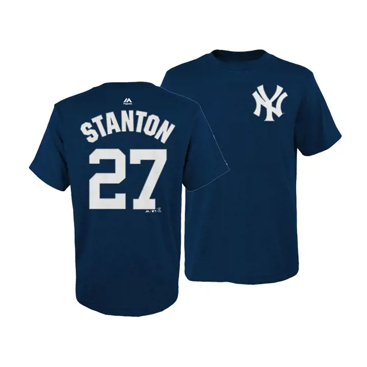 T-shirt Officiel Enfant Joueur MLB Yankees Giancarlo Stanton marine