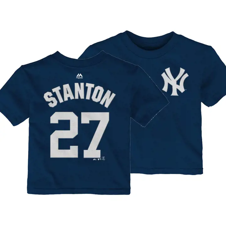 T-shirt officiel de joueur MLB Yankees pour tout-petits Giancarlo Stanton