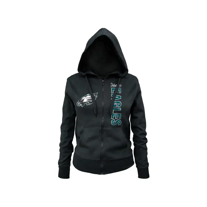 Philadelphia Eagles NFL Femme Sweat à Capuche Entièrement Zippé 18 Noir