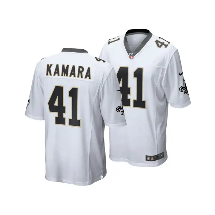 Maillot de match NFL SAINTS Alvin Kamara blc/noir