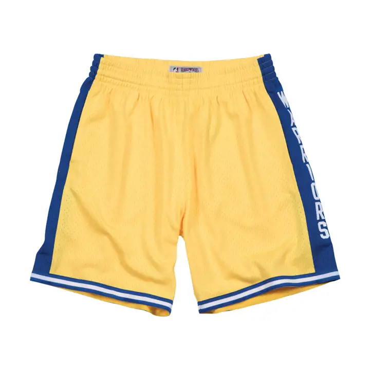 Short NBA Swingman Warriors M&N jaune/bleu