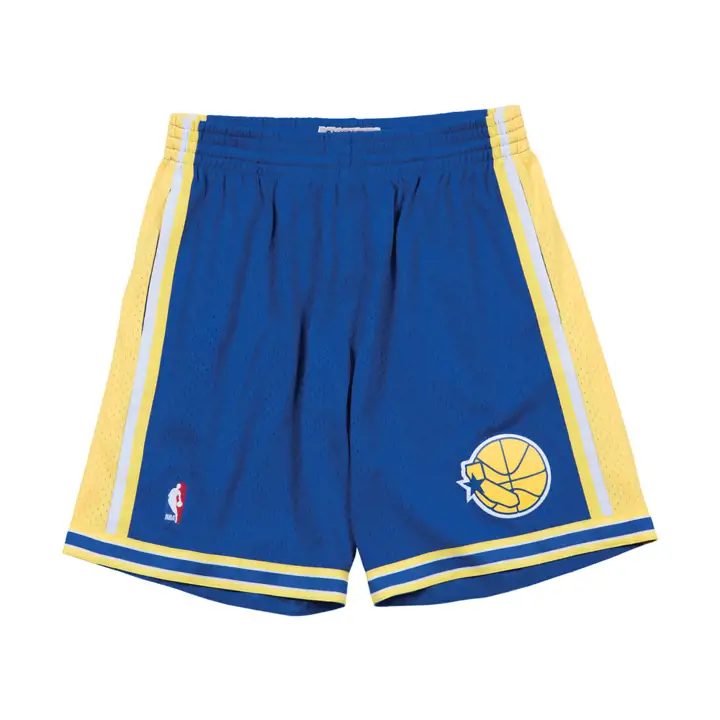Short de basket NBA WARRIORS M&N Swingman bleu/jaune