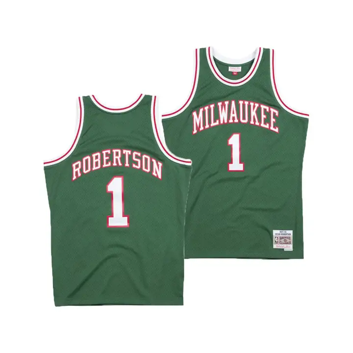 Maillot NBA M&N Swingman Milwaukee Bucks Oscar Robertson GRN/