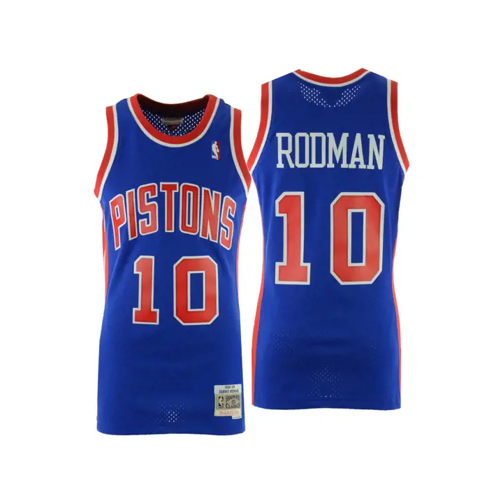 MAILLOT NBA PISTONS M&N Swingman Dennis Rodman bleu/rouge