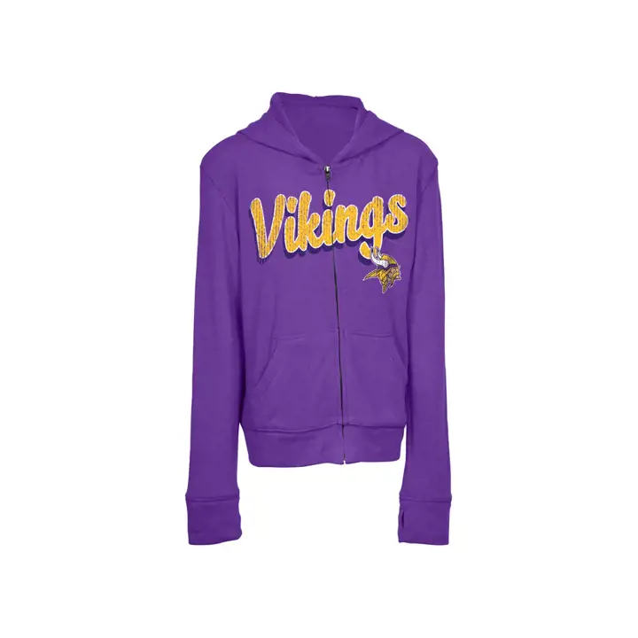 Minnesota Vikings NFL Pull à capuche ZU pour jeune fille 17 ans violet