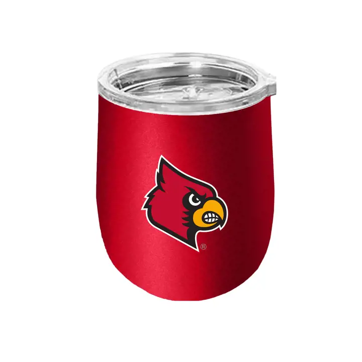 Verre à vin sans pied en acier inoxydable Louisville Cardinals
