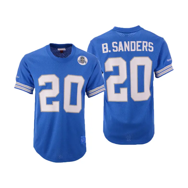 Maillot col rond NFL en mesh Detroit Lions N&N Barry Sanders LB