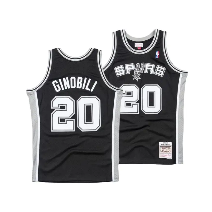 Maillot NBA SPURS M&N Swingman Manu Ginobili noir