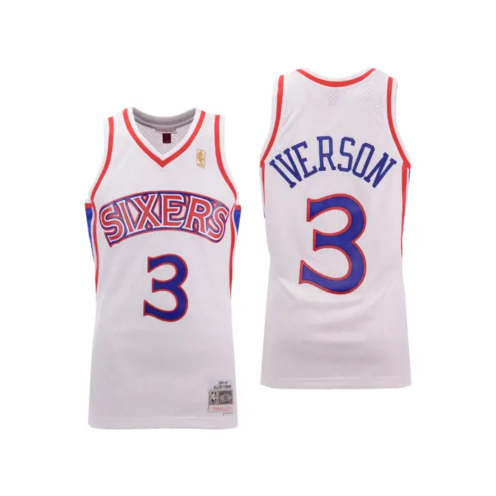 Maillot NBA Swingman M&N SIXERS Allen Iverson blc/bleu