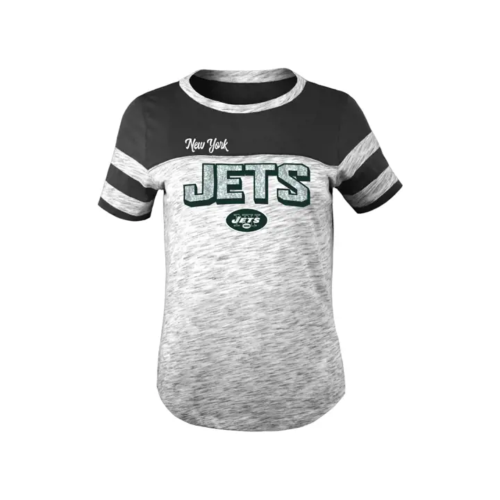 T-shirt scintillant "Space Dye" New York Jets NFL pour jeunes filles, taille 18