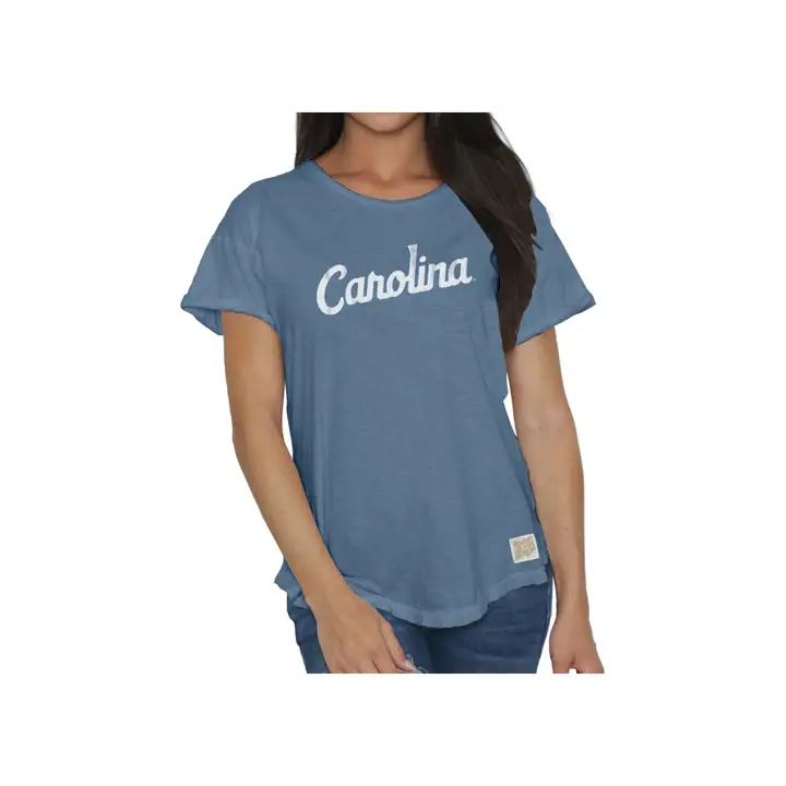 T-shirt Femme NCAA North Carolina Tar Heels Manches Roulées Slub