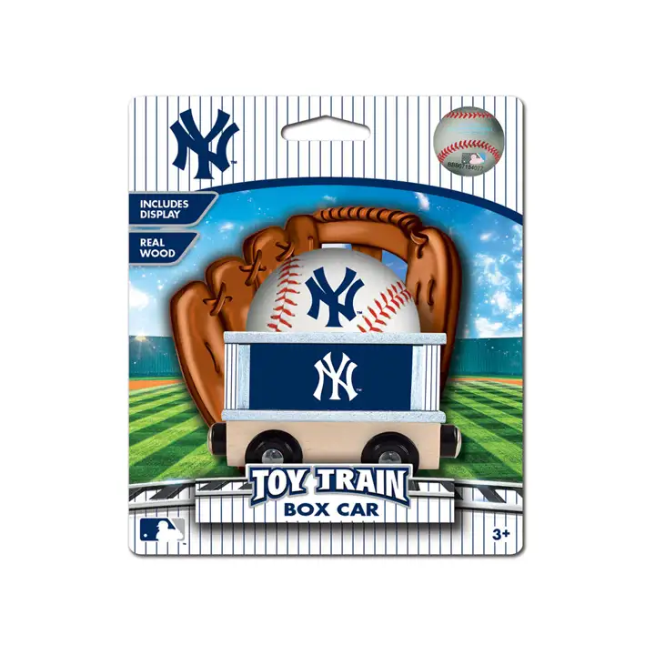 Wagon en bois Yankees  marine/bleu vif