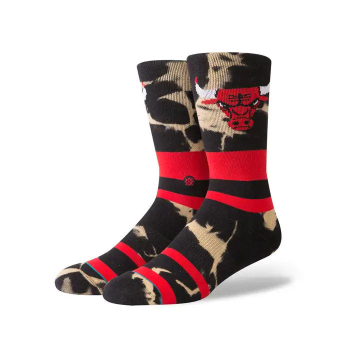 Chicago Bulls NBA Acid Wash Crew Rouge