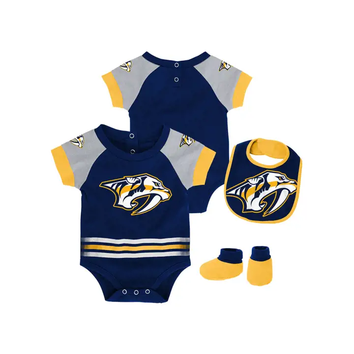 Ensemble bavette et chausson de bloquer Nashville Predators LNH 18 Marine/gris
