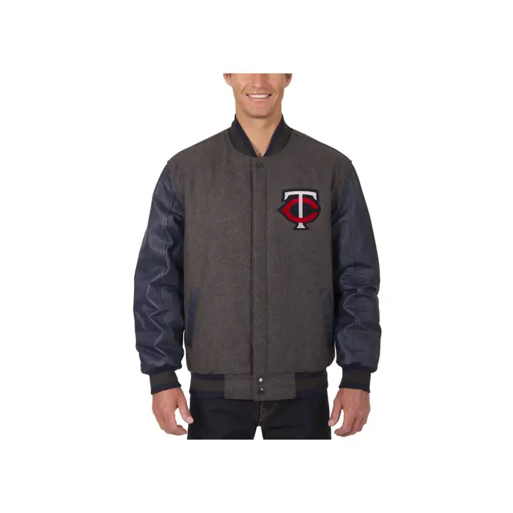 Veste MLB réversible en laine avec manches en cuir Minnesota Twins