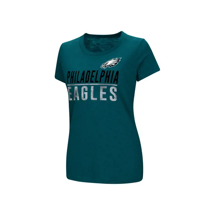 T-shirt à paillettes superposées Philadelphia Eagles NFL pour femme