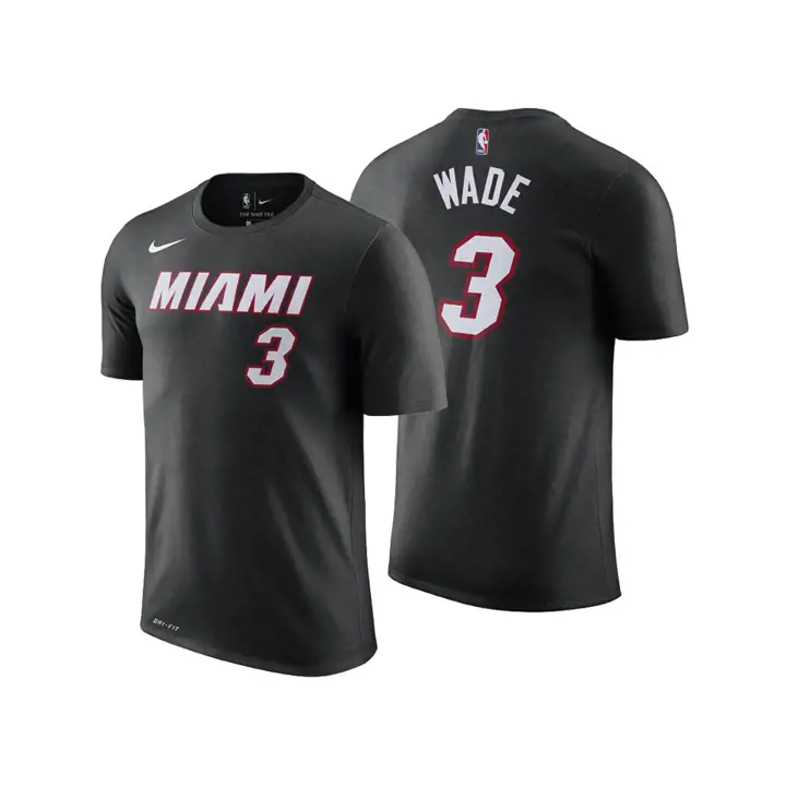 T-SHIRT JOUEUR EMBLÉMATIQUE NBA Miami Heat Dwyane Wade BLK