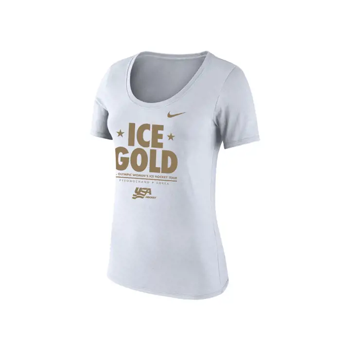 T-shirt Blanc USA Femme Or Olympique GLACE