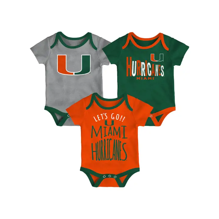 Ensemble de 3 pièces Miami Hurricanes NCAA Lil Tailgater pour nouveau-né 18 MOIS ORG/