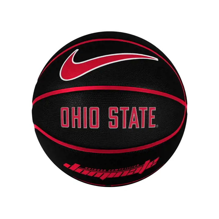 Ballon de basketball pleine grandeur en caoutchouc Ohio State Buckeyes ROUGE