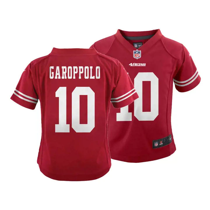 Maillot de match NFL 49ERS pour enfant Jimmy Garoppolo rouge