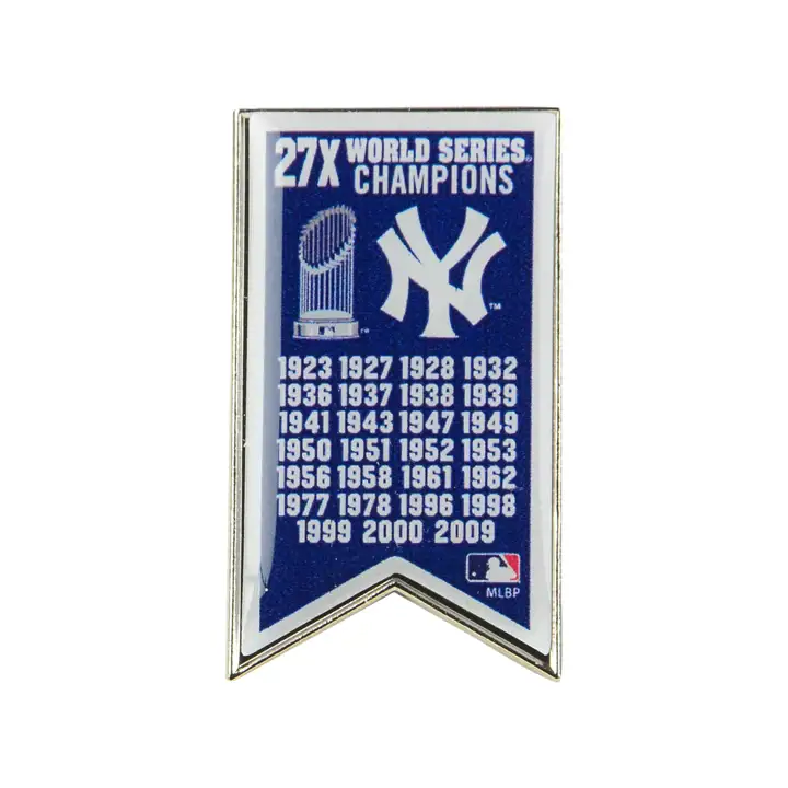 Épingle de drapeau de championnat des Yankees de New York bleu/arg.