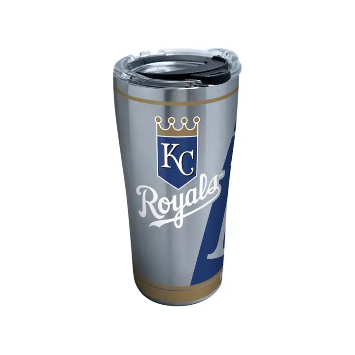 Kansas City Royals, 20 oz. MLB véritable, acier inoxydable, argent