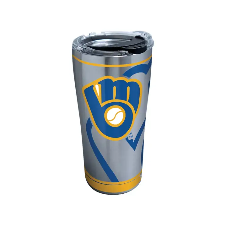 Milwaukee Brewers 20 oz. MLB Authentique Acier Inoxydable ARGT/bl