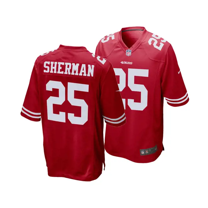 Maillot de match NFL San Francisco 49ers Richard Sherman ROUGE