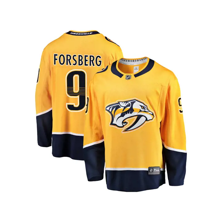 Maillot de joueur de la LNH des Predators de Nashville Filip Forsberg