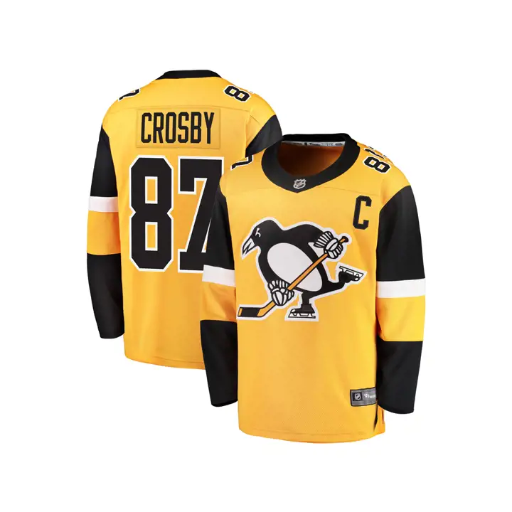MAILLOT DE JOUEUR DÉTACHABLE DES PENGUINS DE LA LNH Sidney Crosby GL/noir