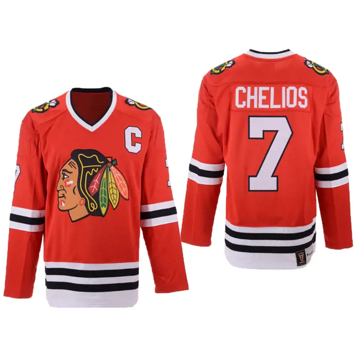 Maillot Black Hawks NHL Heritage Breakaway Chris Chelios ROUGE