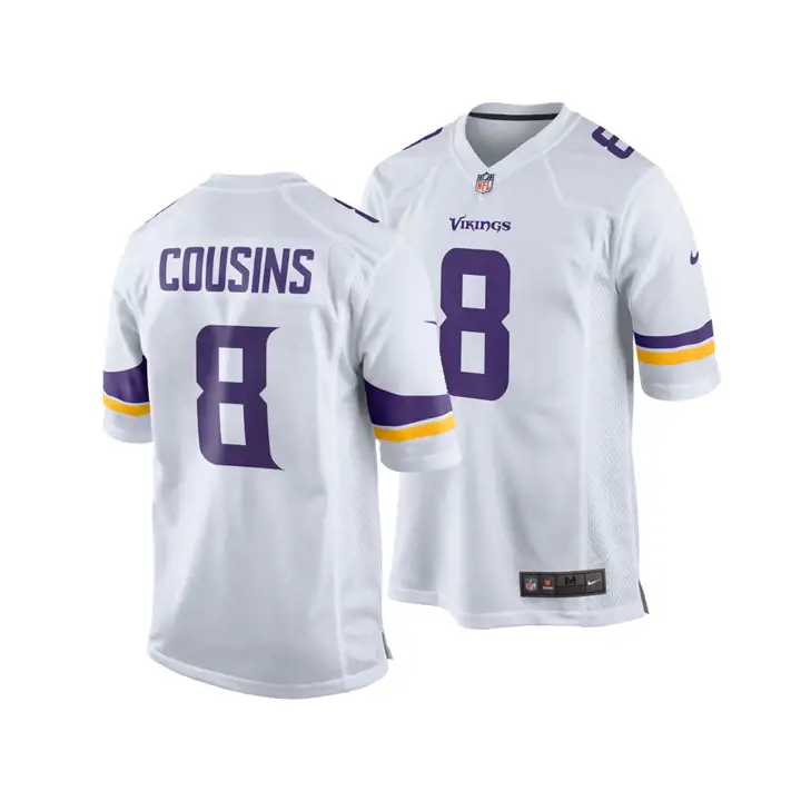 Maillot de match NFL Minnesota Vikings Kirk Cousins BLANC