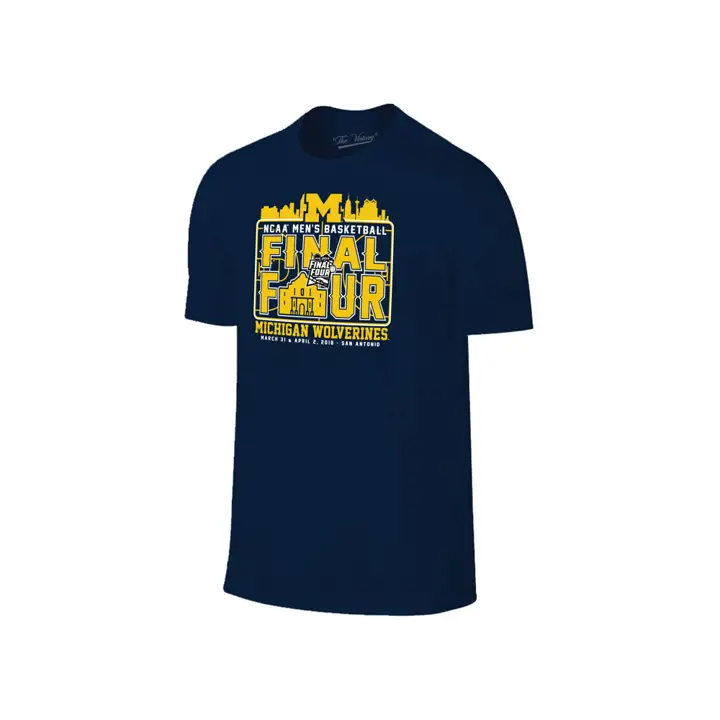T-shirt 18 apparitions de Michigan au Final Four NCAA marine/gl