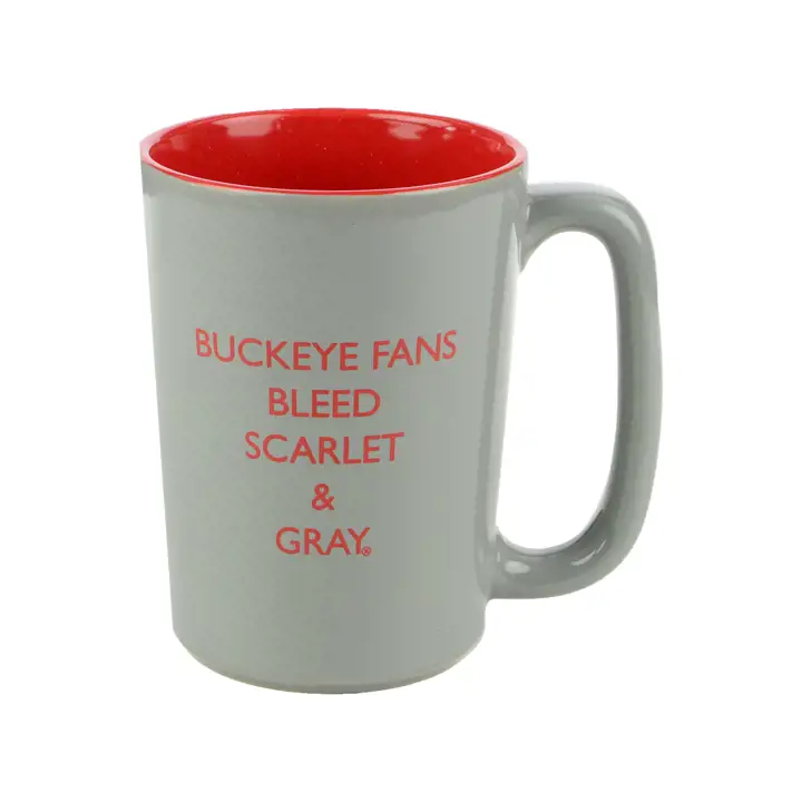 Mug supporteurs des Buckeyes de l'Ohio State NCAA gris/rouge
