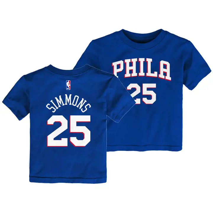 T-shirt Ben Simmo réplique N&N NBA Philadelphia 76ers pour enfant