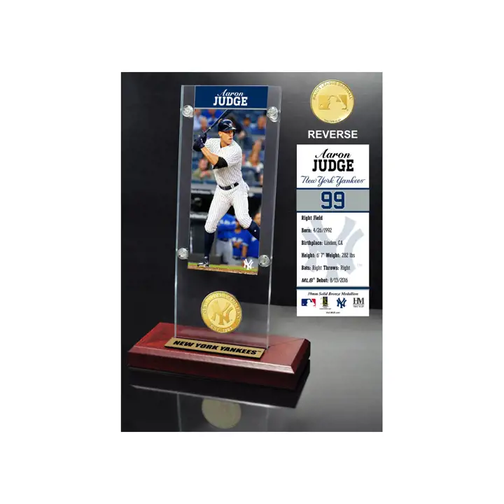 New York Yankees Billet et pièce Acrylique Aaron Judge MT GLD