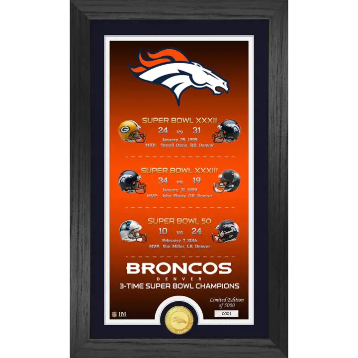 Denver Broncos Legacy Bronze Coin Photo Mint V Ast