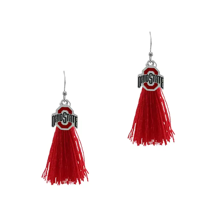 Boucles d'oreilles à pampilles Buckeyes de l'Ohio State  ROUGE/arg
