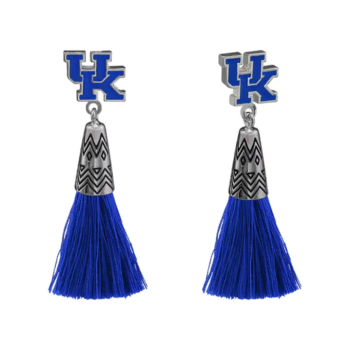 Boucles d'oreilles à pompons Kentucky Wildcats BLEU/argenté