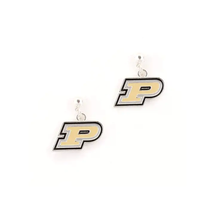 Boucles d'oreilles émaillées Purdue Boilermakers ARGENT/BRILLANT